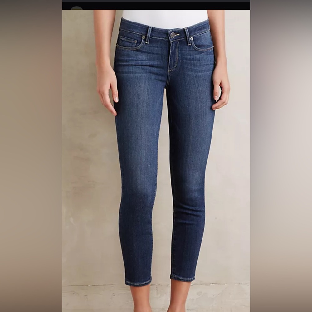 PAIGE dark wash Blue Skinny Jeans verdugo crop